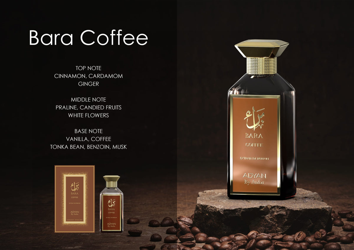 Gourmand coffee fragrance perfume bara Coffee by Adyan 100ml EDP bottle and notes