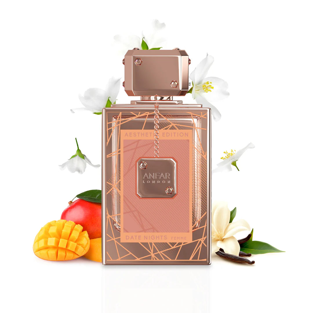 Date Nights Pour Femme by Anfar London – 100ml extrait de parfum bottle for women with elegant packaging