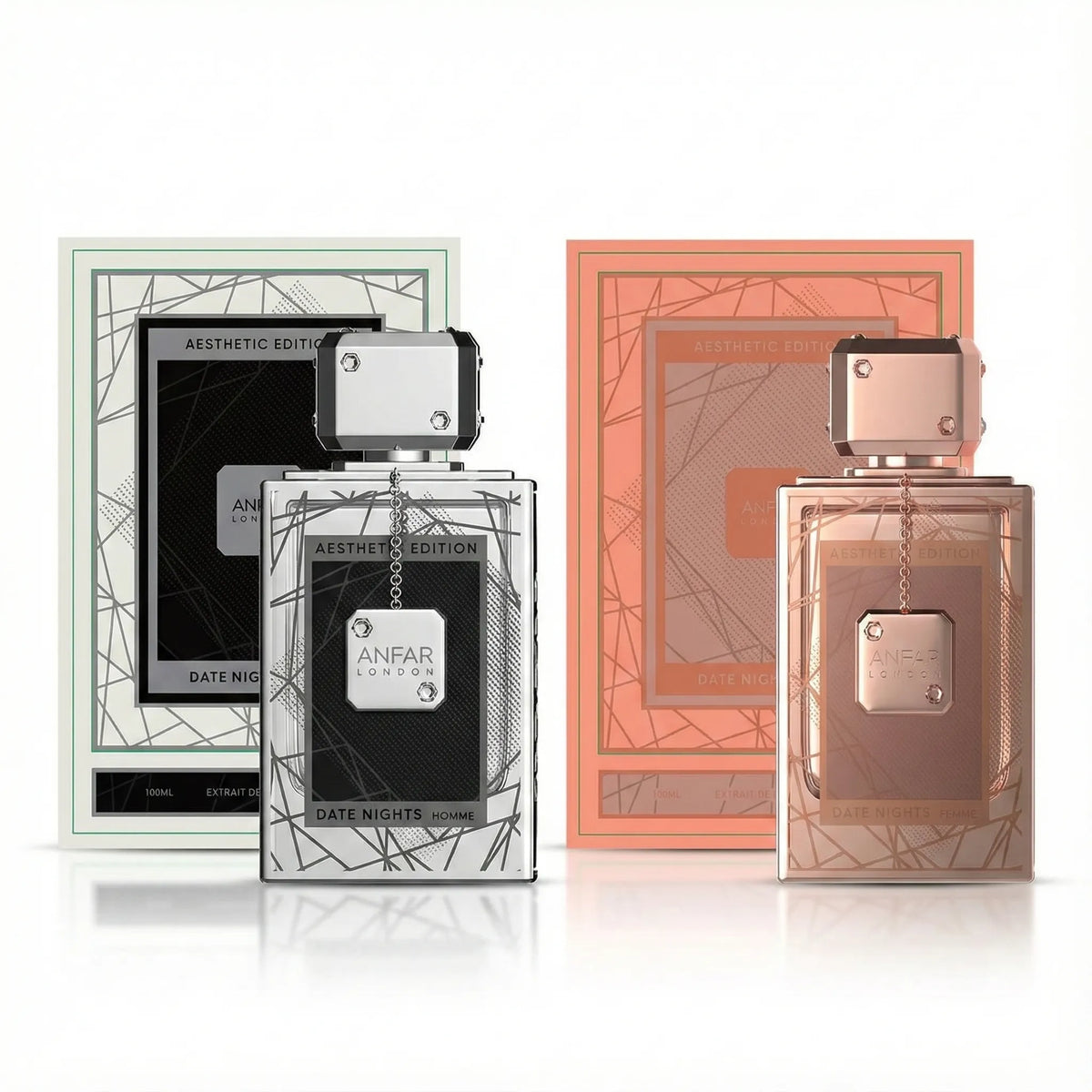 Date Nights Duo Set by Anfar London, the ultimate romantic his and hers perfume set for anniversary, wedding or valentines day.