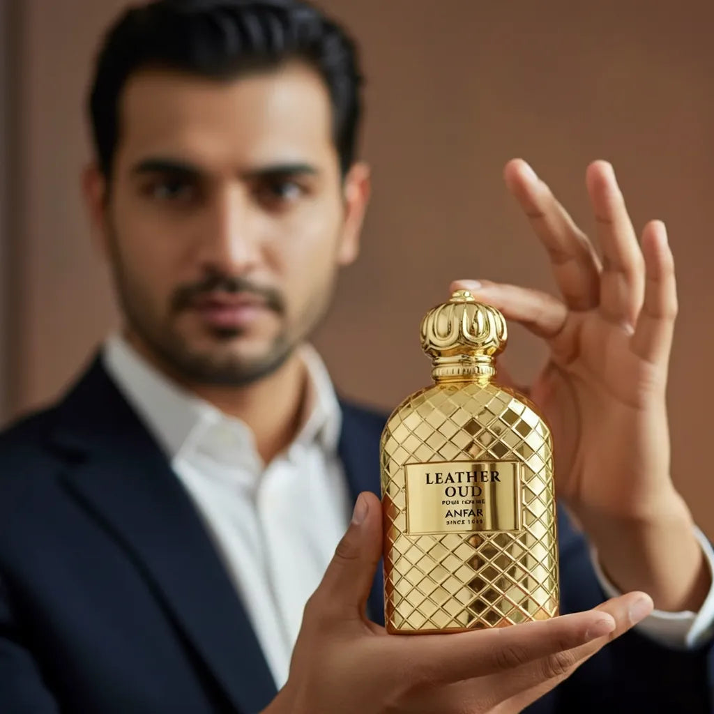 Luxury leather Oud Perfume for men Leather Oud Gold Extrait de Parfum by Anfar – Long-Lasting