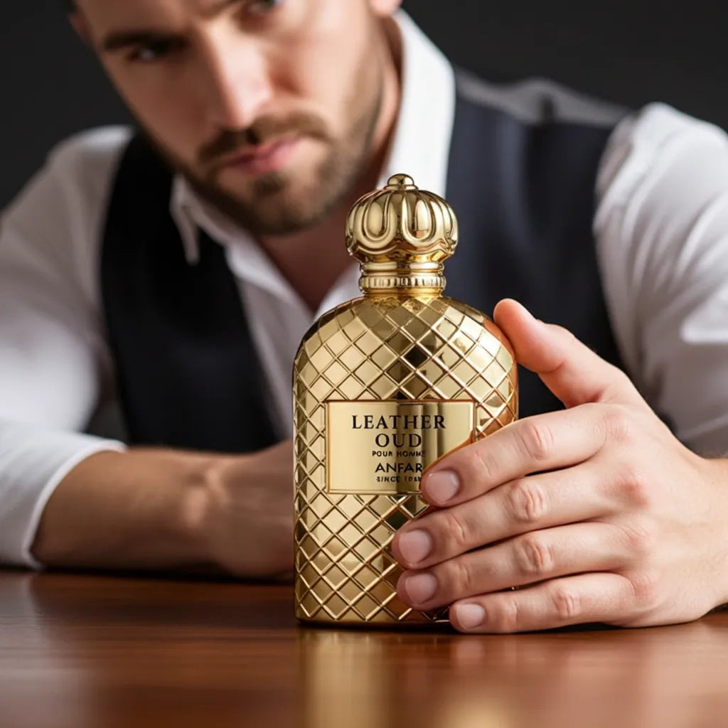 Luxury leather Oud Perfume for men Leather Oud Gold Extrait de Parfum by Anfar – Long-Lasting