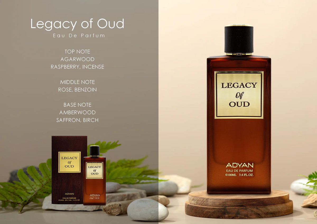 Explore Legacy of Oud by Adyan – a rich, unisex oud fragrance with agarwood, rose & amberwood. Shop now with UK delivery from Oudh Shop.