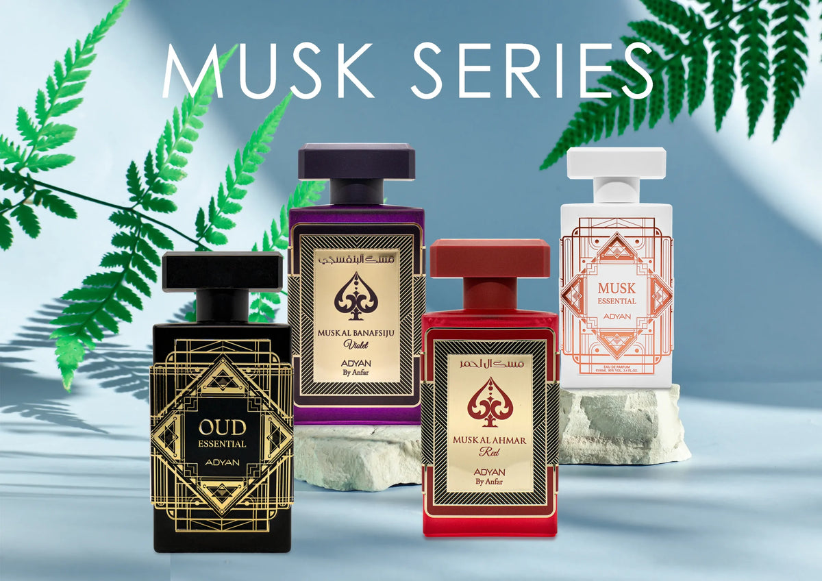 Musk perfume series by adyan, elegant long lasting arabian perfume series