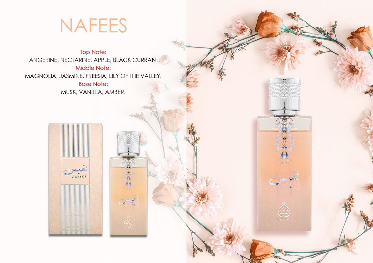 Nafees by Adyan 100ml EDP – women’s fruity floral perfume bottle from Oudh Shop UK
