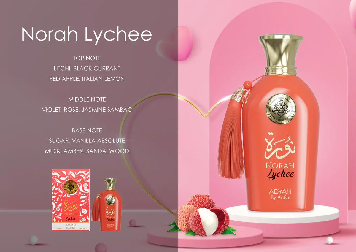 Norah Lychee by Adyan 100ml Eau de Parfum – fruity floral women’s perfume from Oudh Shop