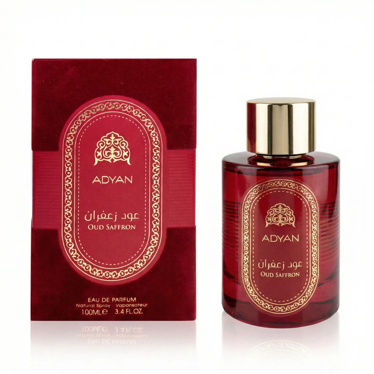 Bottle of Oud Saffron Perfume by Adyan 100ml