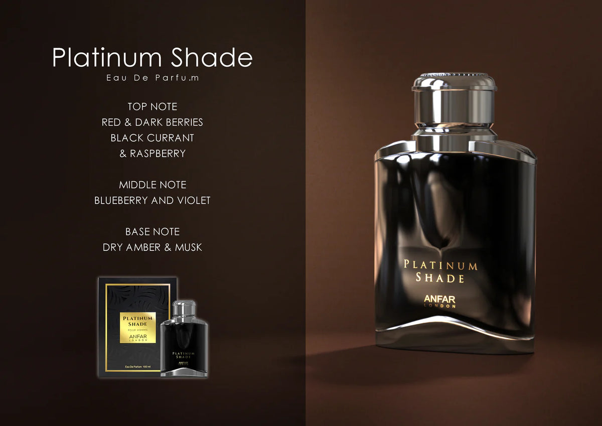 Platinum Shade Pour Homme 100ml Eau de Parfum by Anfar London – Men’s Luxury Fragrance