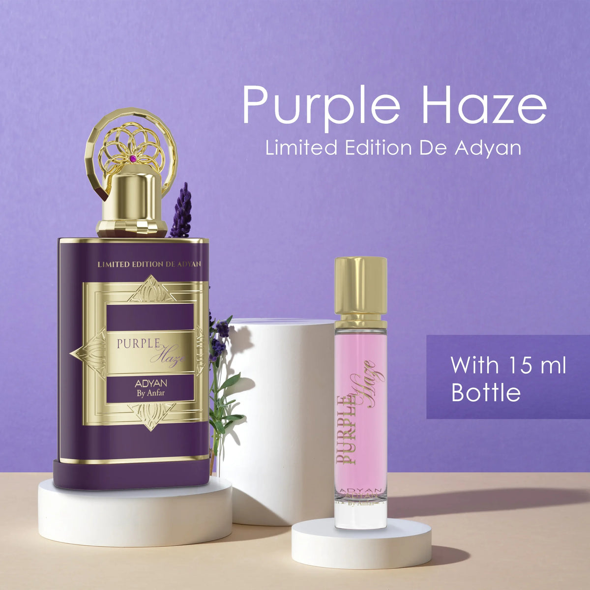Purple Haze by Adyan, a long-lasting luxury Arabian perfume inspired by Givenchy Irresistible. This elegant fragrance blends citrus, floral, and warm notes for a scent that commands attention.