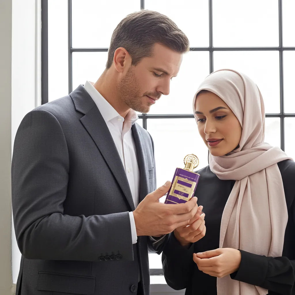 Purple Haze by Adyan, a long-lasting luxury Arabian perfume inspired by Givenchy Irresistible. This elegant fragrance blends citrus, floral, and warm notes for a scent that commands attention.