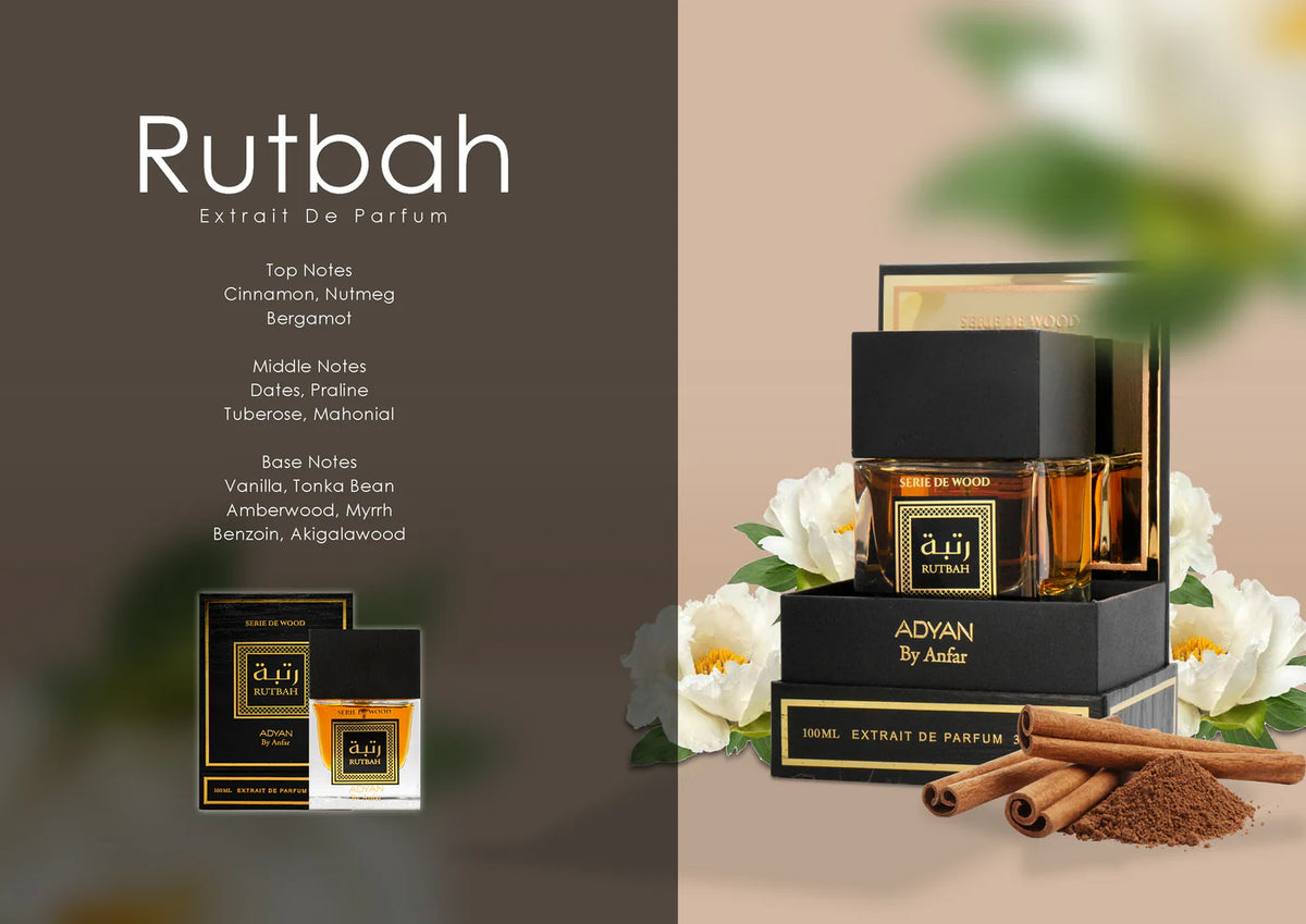 Ruthba oud perfume by Adyan Extrait de Parfum 100ml - Unisex Oriental-Woody Fragrance