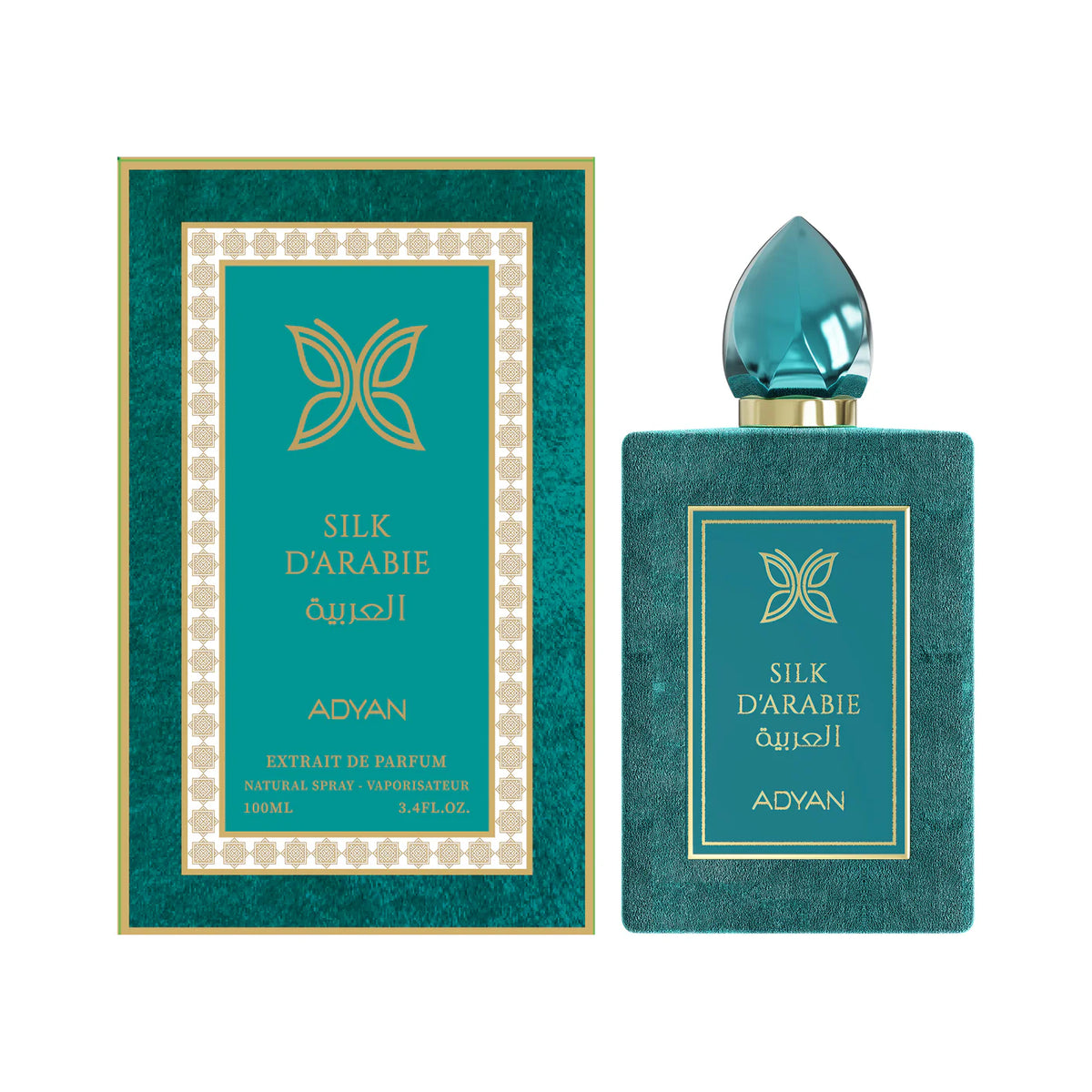 Arabian Musk Perfume |Silk D’Arabie by Adyan 100ml Extrait parfum velvet bottle and box