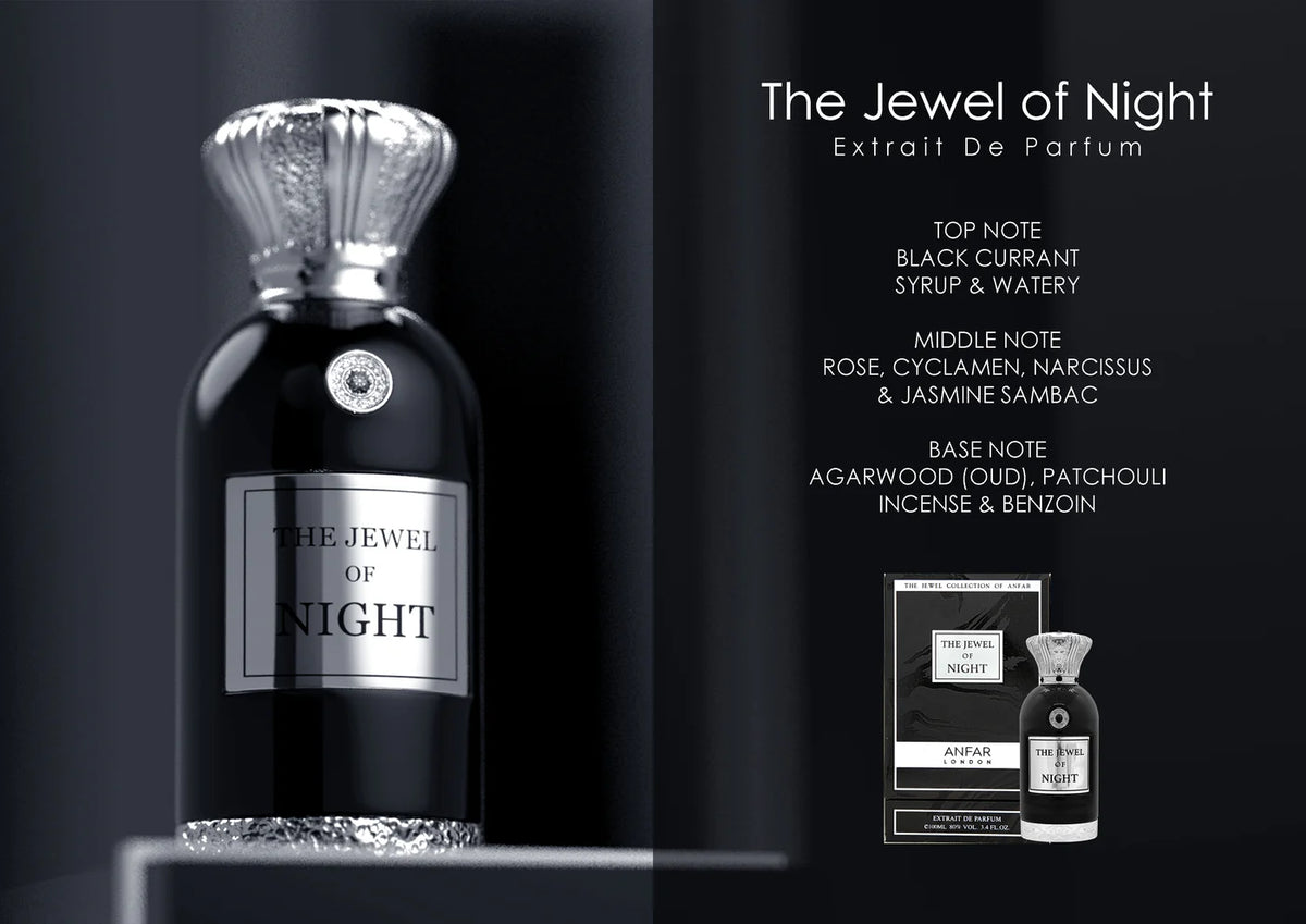 The Jewel of Night by Anfar – 100ML unisex perfume bottle with fruity and woody fragrance notes