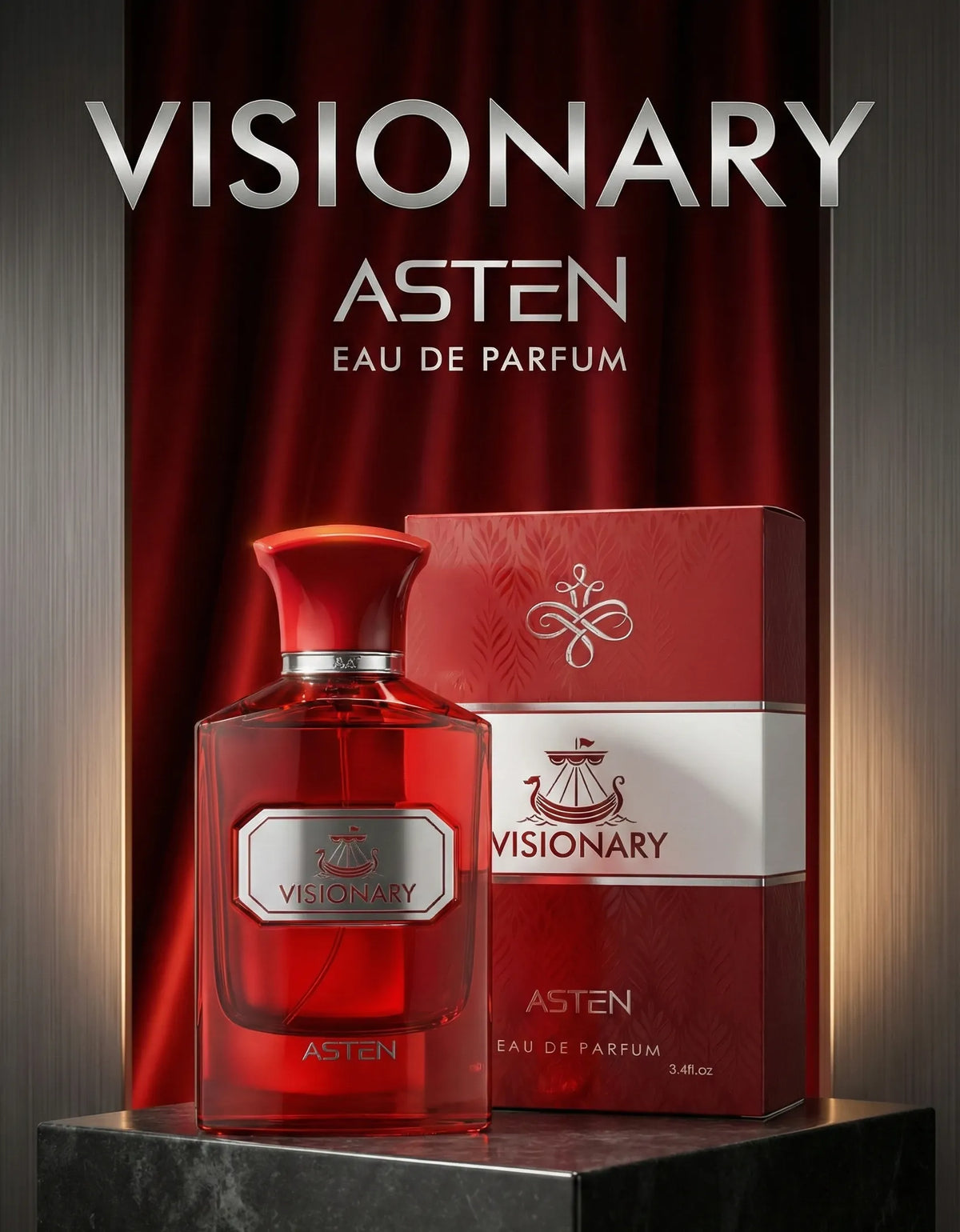 Visionary by Asten a daring 100ml Eau de Parfum is a top-tier designer inspired fragrance that captures the fiery, adventurous essence of Viking by Creed.
