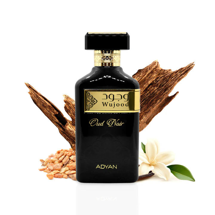 Adyan Wujood Oud Noir matte black oud perfume bottle for men 100ml