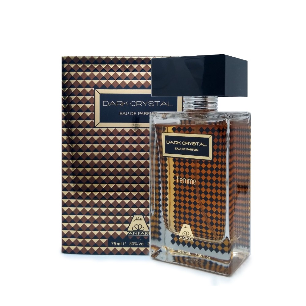 Dark Crystal Femme 75ml EDP gold checkered bottle and packaging