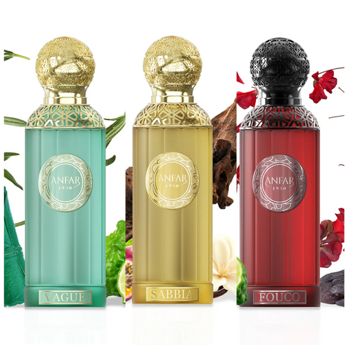 long lasting oud perfume collection Fouco sabbia Vague by Anfar – 100ml Element Edition de Anfar Oud Leather Perfume Bottle