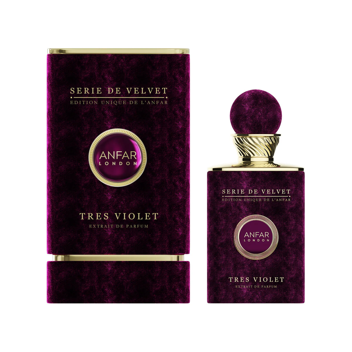 musk perfume Tres Violet by Anfar London – 100ml Série de Velvet Extrait Perfume Bottle