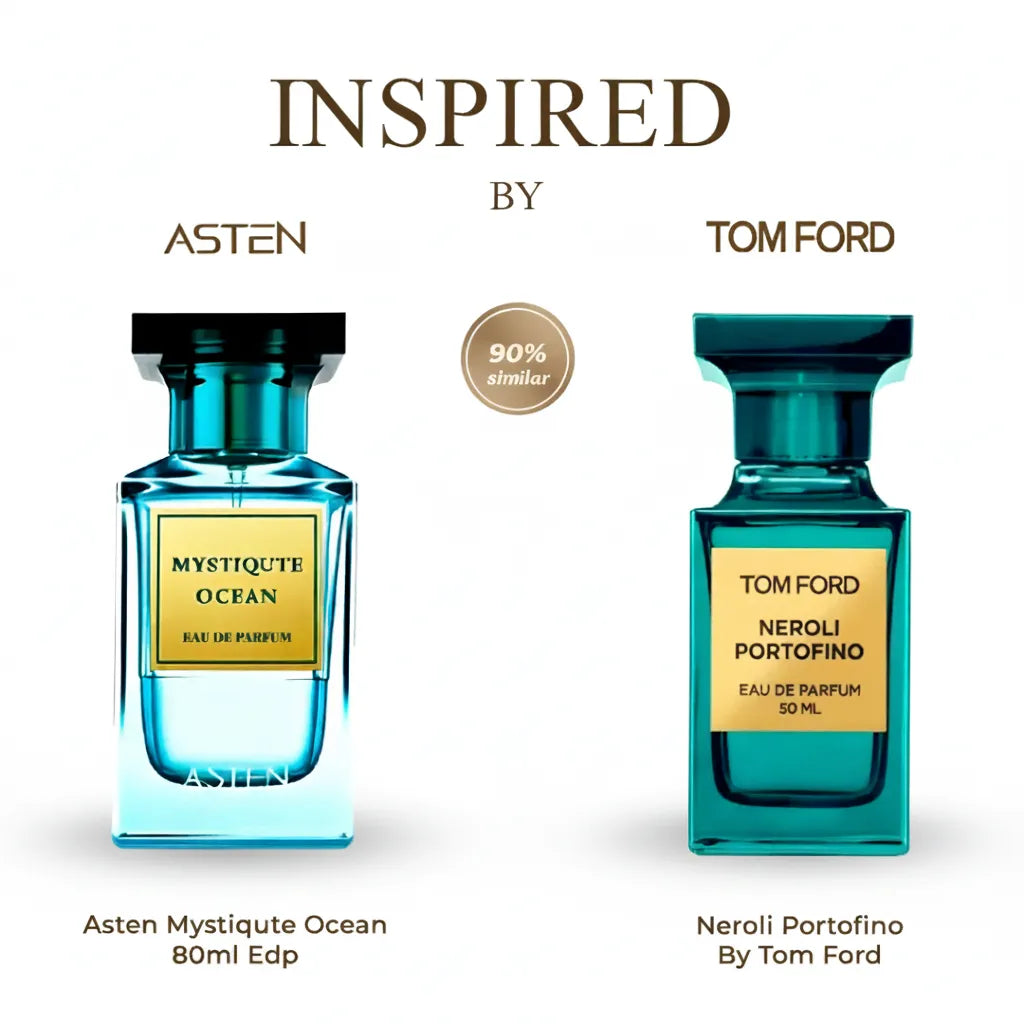 Riviera with Mystiqute Ocean by Asten 100ml Eau de Parfum is a brilliant designer inspired scent that captures the sparkling, sun-drenched essence of Tom Ford Neroli Portofino.