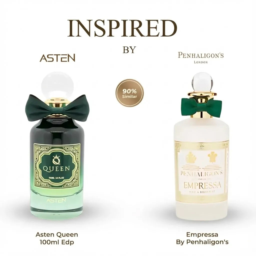 Queen by Asten - luxurious 100ml Eau de Parfum is a stunning designer inspired fragrance for women that captures the opulent spirit of Empressa by Penhaligon's.