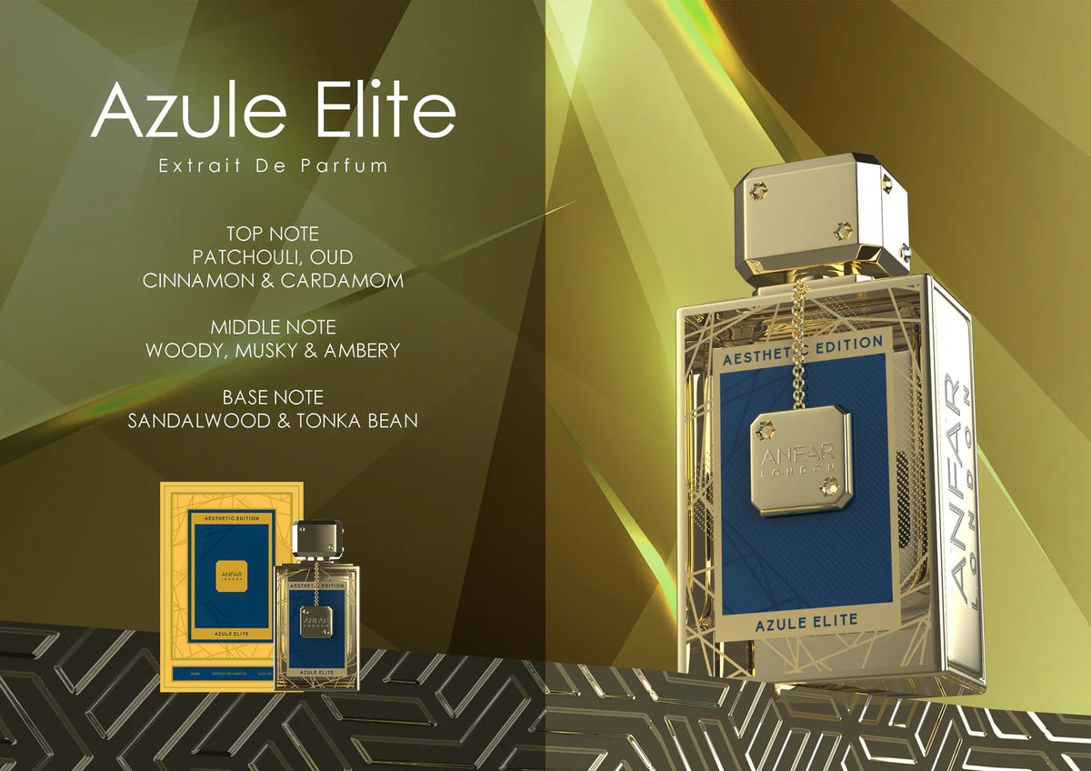 Azule Elite 100ml Extrait de Parfum by Anfar London Aesthetic Edition - Luxury Oud Perfume UK