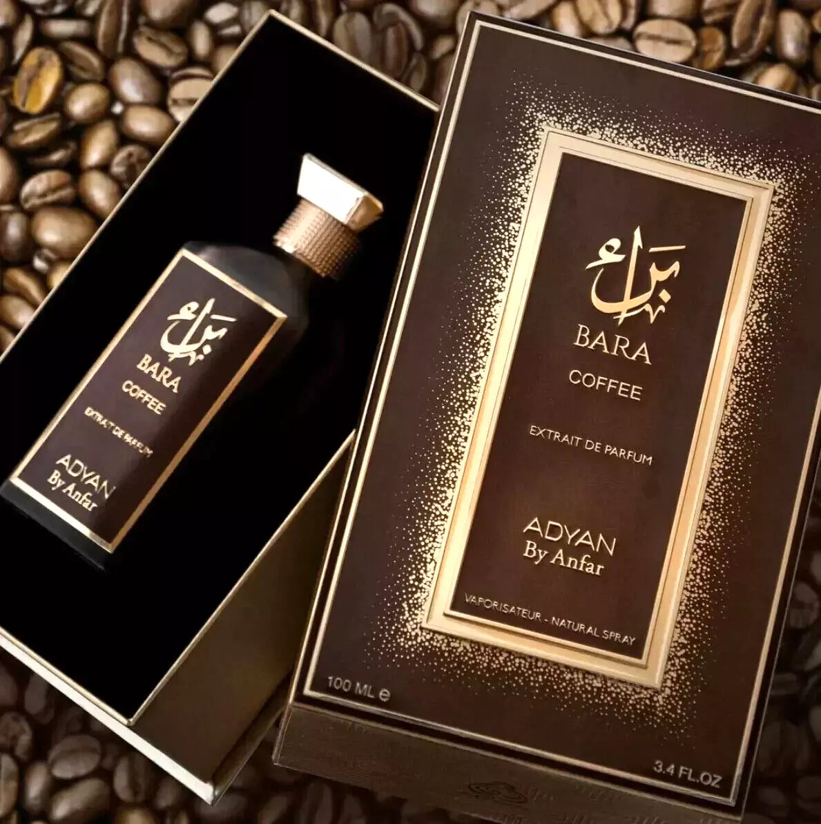 Gourmand coffee fragrance perfume bara Coffee by Adyan 100ml EDP bottle and box