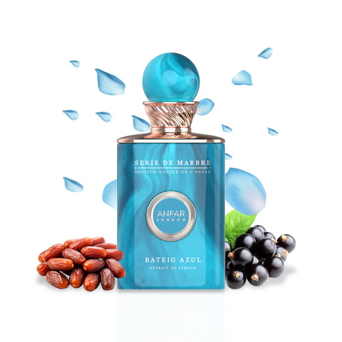 Bateig Azul by Anfar London – 100ml Unisex Citrus & Herbal Extrait de Parfum Bottle
