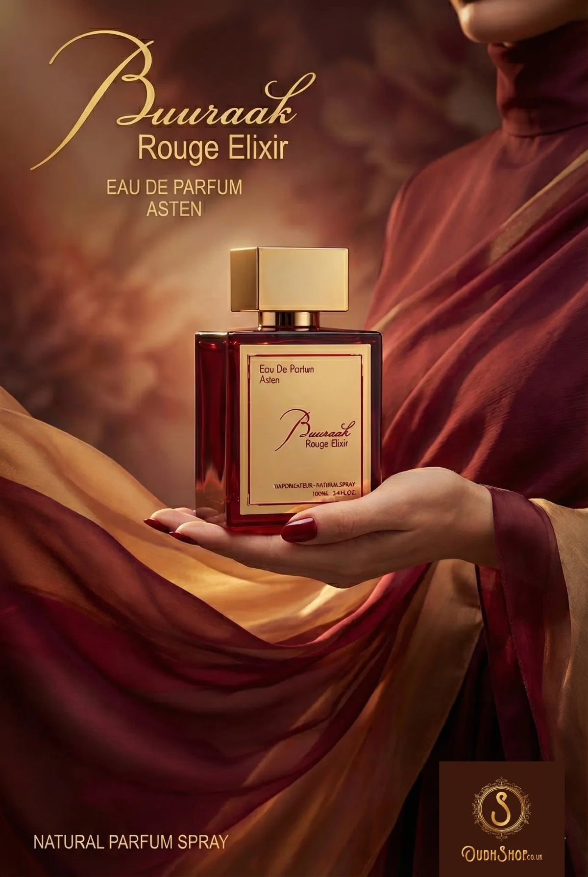 Buuraak Rouge Elixir - Sweet Woody Amber Perfume (100ml EDP)