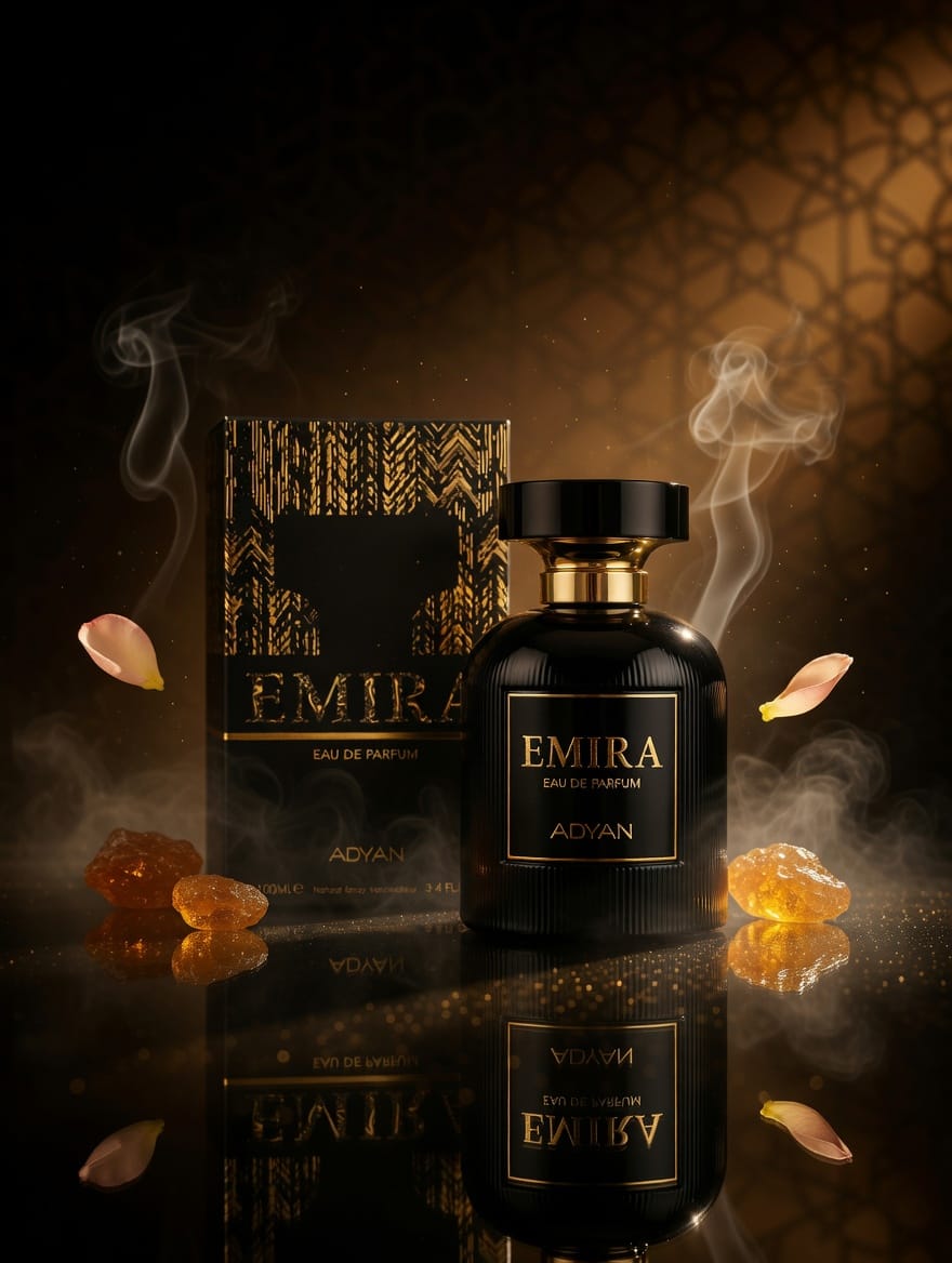 oud fragrance for women Emira by Adyan presentation