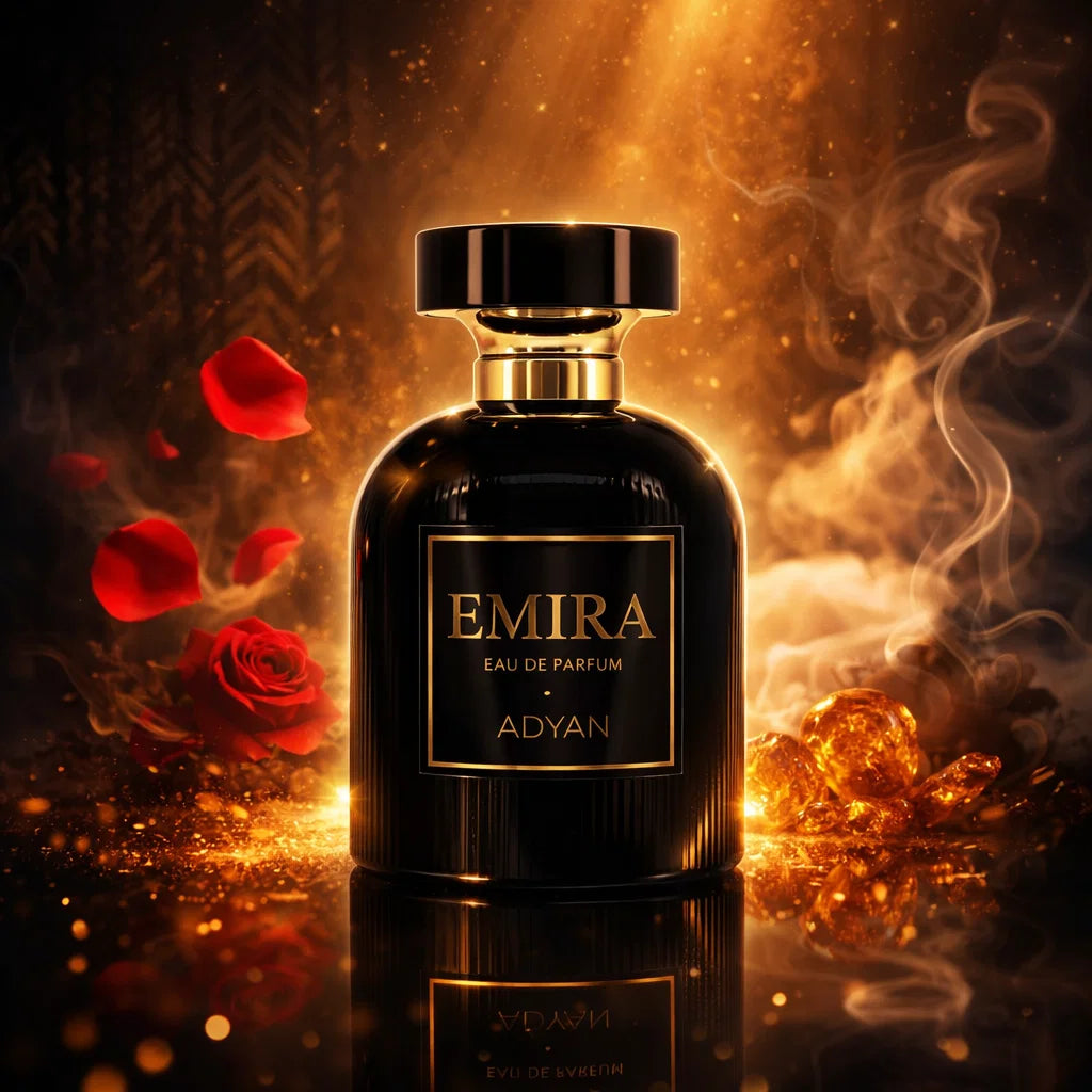 oud fragrance for women Emira by Adyan perfume bottle presentation