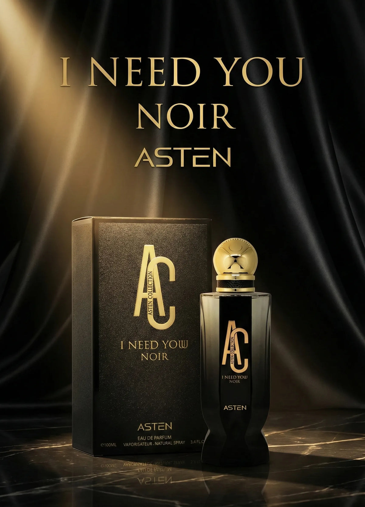 I Need You Noir by Asten. This enchanting 100ml Eau de Parfum is a sophisticated designer inspired perfume that captures the timeless and addictive essence of I Want Choo Forever by Jimmy Choo
