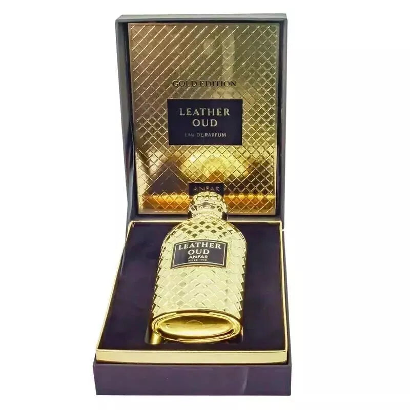 Luxury leather Oud Perfume for men Leather Oud Gold Extrait de Parfum by Anfar – Long-Lasting