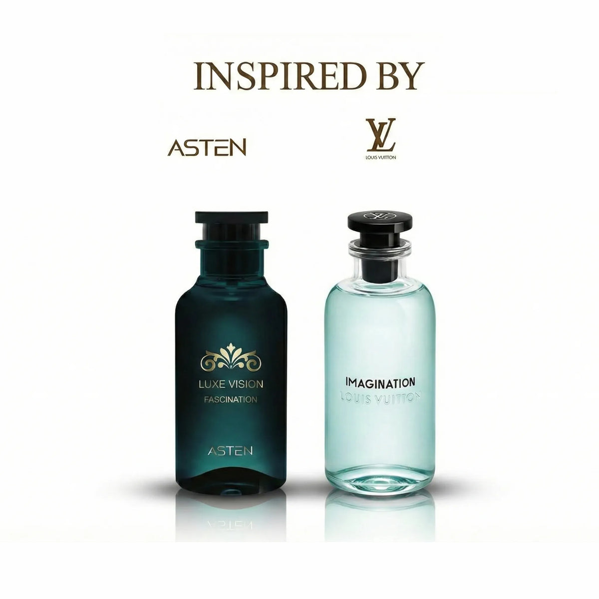 Louis Vuitton Imgination Dupe Luxe Vision Fascination by Asten, a captivating 100ml Eau de Parfum. As one of the most sought-after designer inspired fragrances, Fascination is a masterful tribute to the sophisticated spirit of Louis Vuitton Imagination.