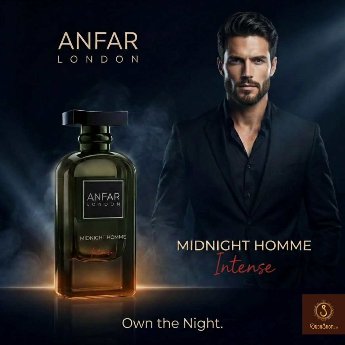 Dior Sauvage Elixir alternative Midnight Homme Intense by Anfar London is a powerful 100ml extrait de parfum