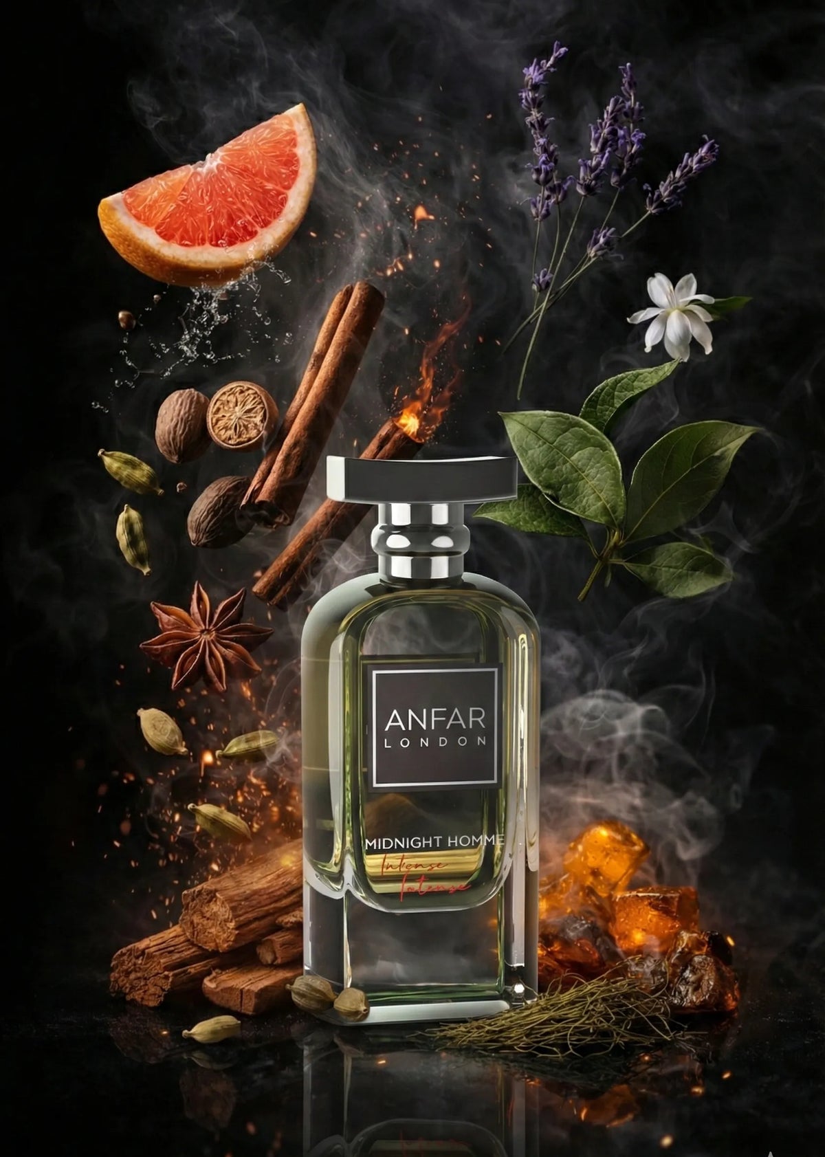 Dior Sauvage Elixir alternative Midnight Homme Intense by Anfar London is a powerful 100ml extrait de parfum