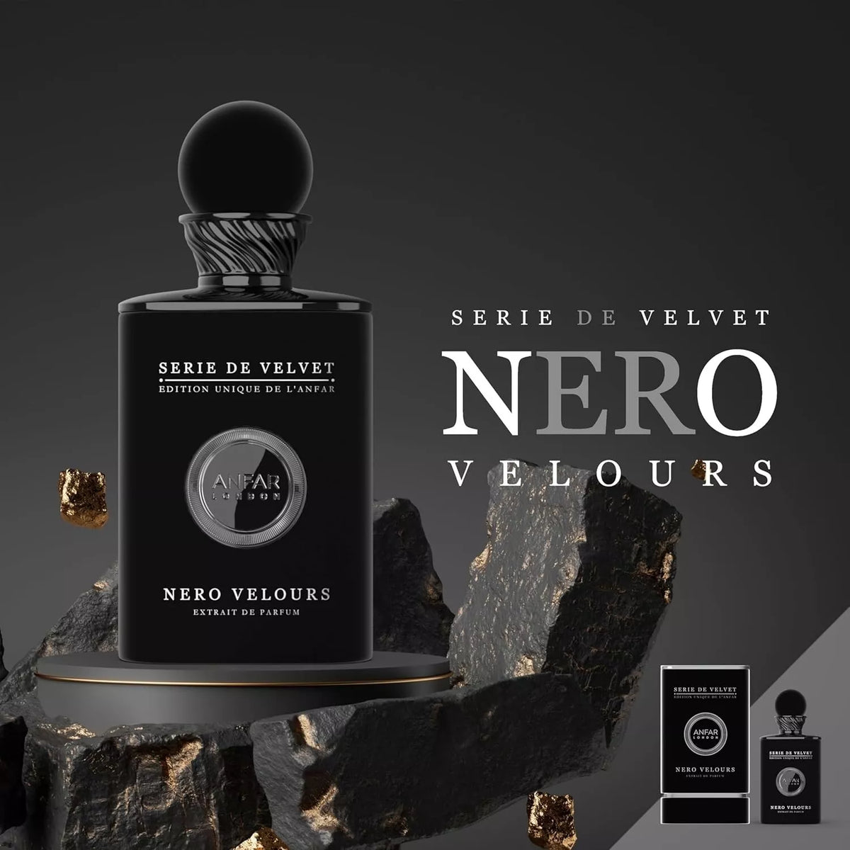 Nero Velours by Anfar London – 100ml Série de Velvet Citrus & Woody Musk Perfume Bottle