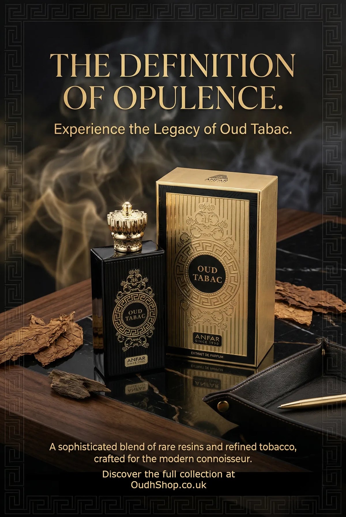 Tobacco Oud Perfume Oud Tabac by Anfar 80ml Parfum bottle