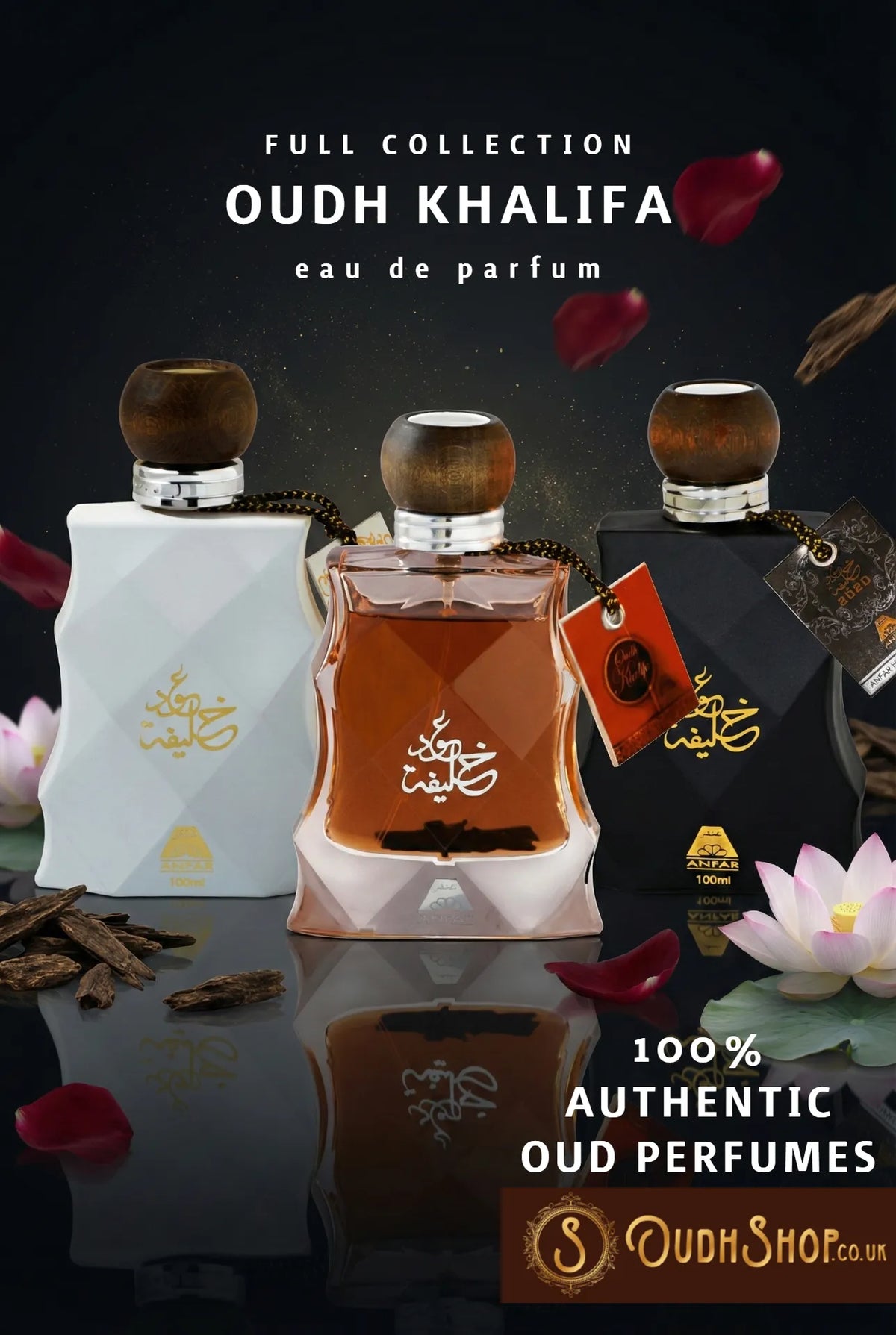 Arabian oud perfumes collection Anfar's Oudh Khalifa complete set
