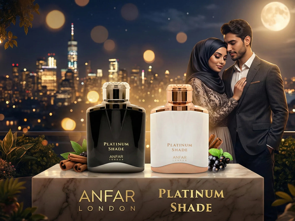 Platinum Shade Duo Set by Anfar London matching perfumes for His & Her Luxury Perfume Couple set