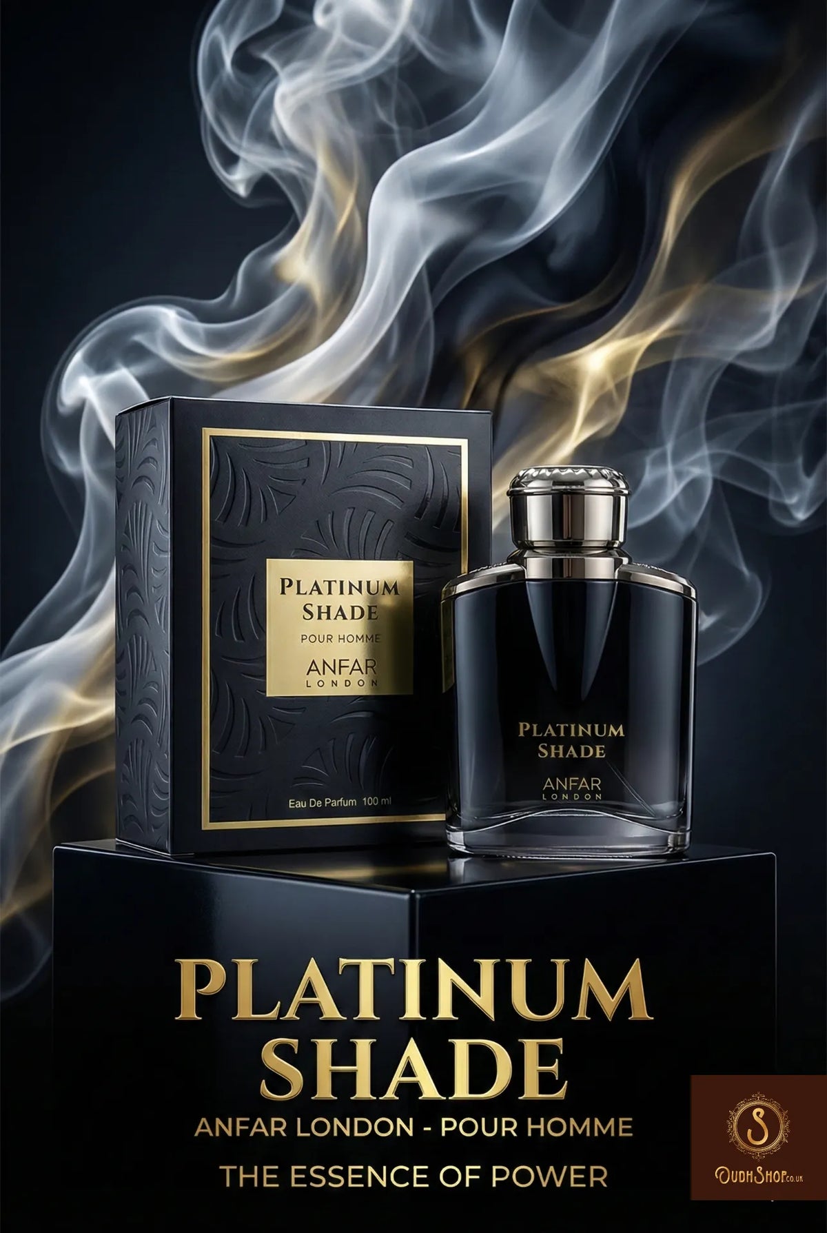 Platinum Shade Pour Homme 100ml Eau de Parfum by Anfar London – Men’s Luxury Fragrance