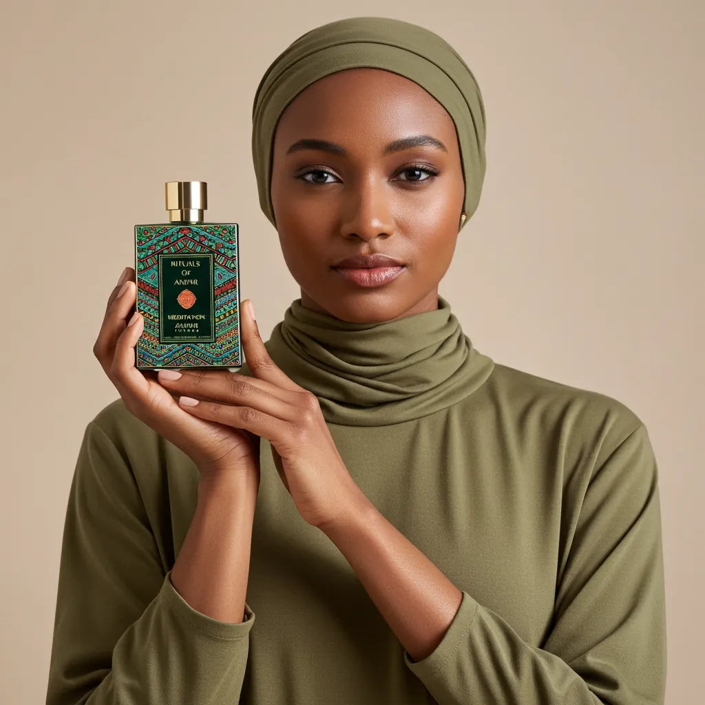 A luxurious bottle of Rituals of Meditation Divine by Anfar, an 80ml extrait de parfum from Oudh Shop.