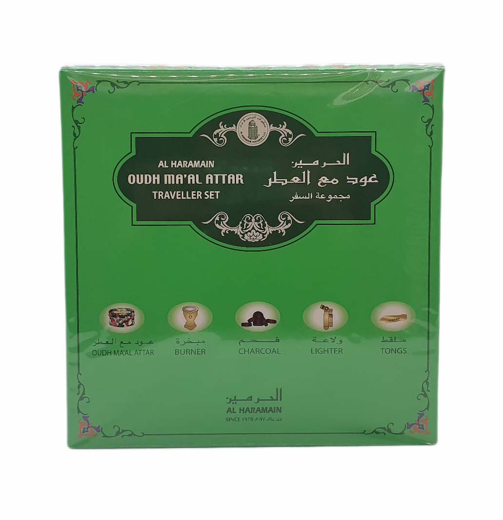 Al Haramain Oudh Ma'al Attar Traveller Bukhoor Gift Set 40g