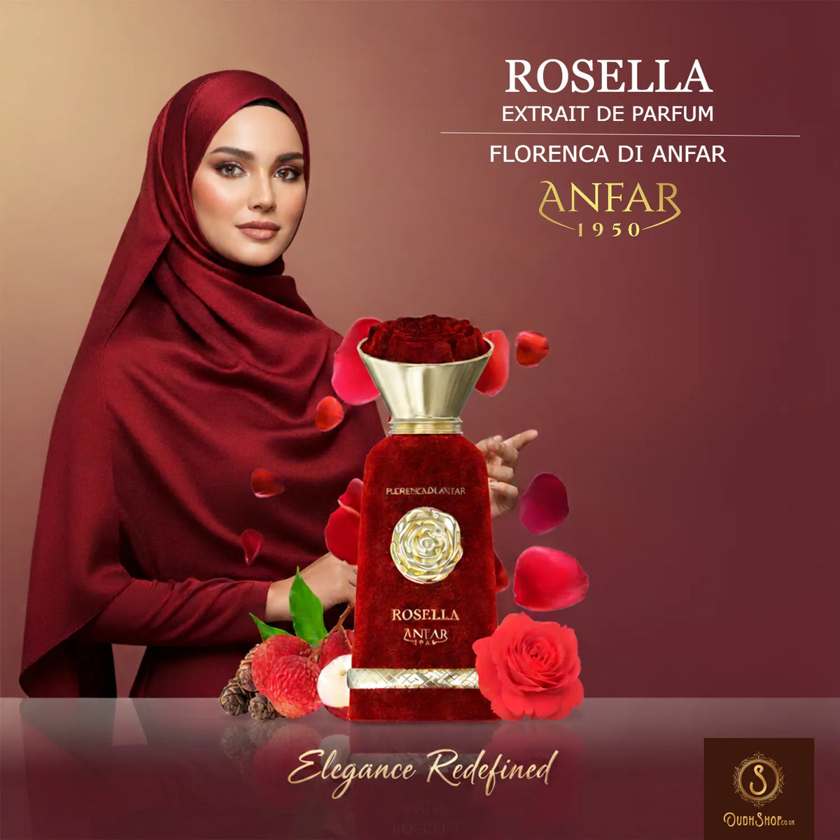 Rosella by Anfar 1950 – Florence de Anfar Series Luxury Floral Amber Perfume Bottle