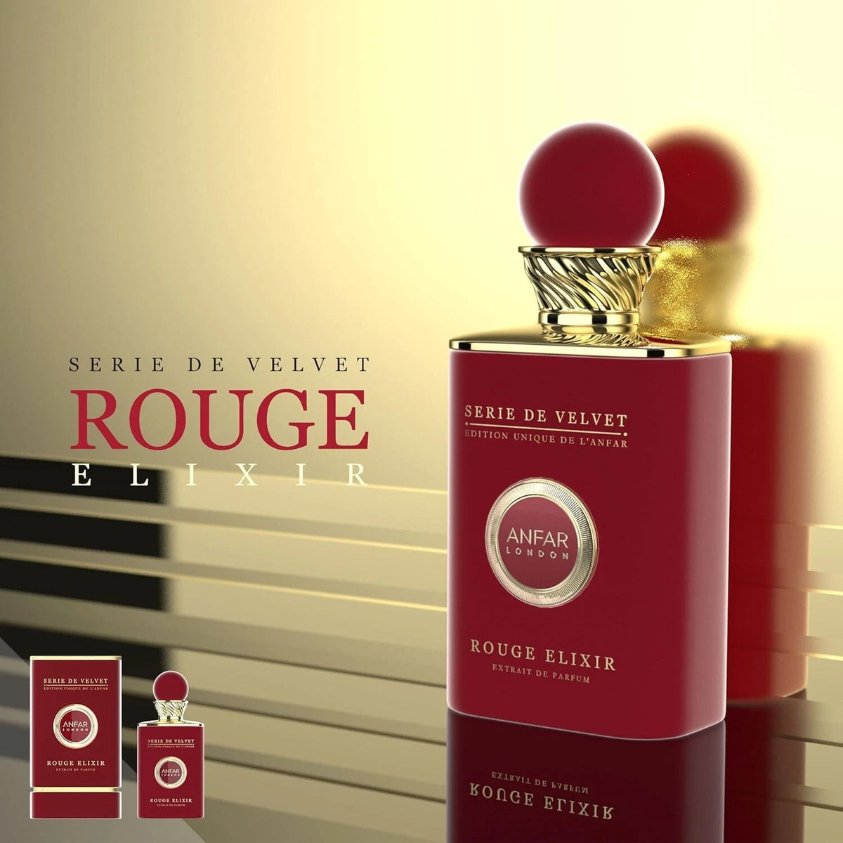 Rouge Elixir by Anfar London – 100ml Série de Velvet Extrait rosewood Perfume Bottle a perfect perfume gift