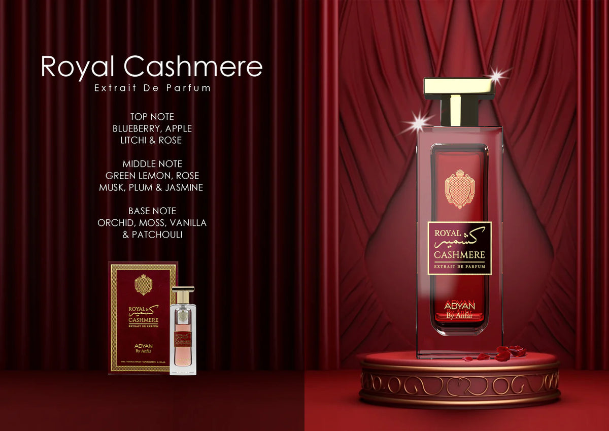 Royal Cashmere by Adyan – 100ml Extrait de Parfum long-lasting musk perfume for Unisex Use