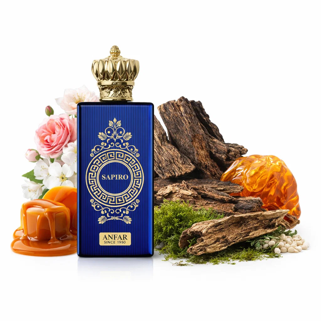 Gourmand Oud Perfume Saphiro 80ml Parfum by Anfar oud from dubai bottle