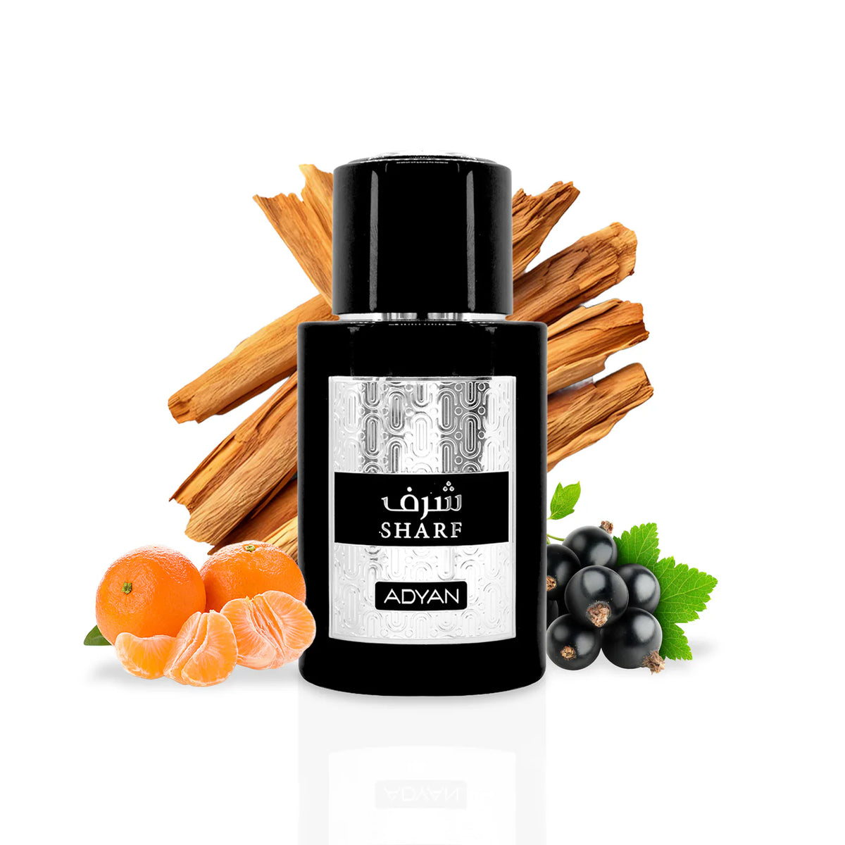 Sharf by Adyan 100ml EDP black and silver bottle – fresh citrus woody aromatic men’s perfume with sandalwood and musk