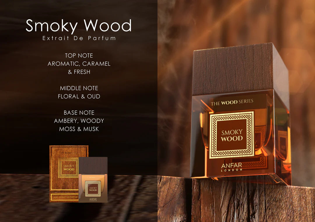 Smoky Wood by Anfar – 100ml Smoky Oud & Woody Perfume Bottle