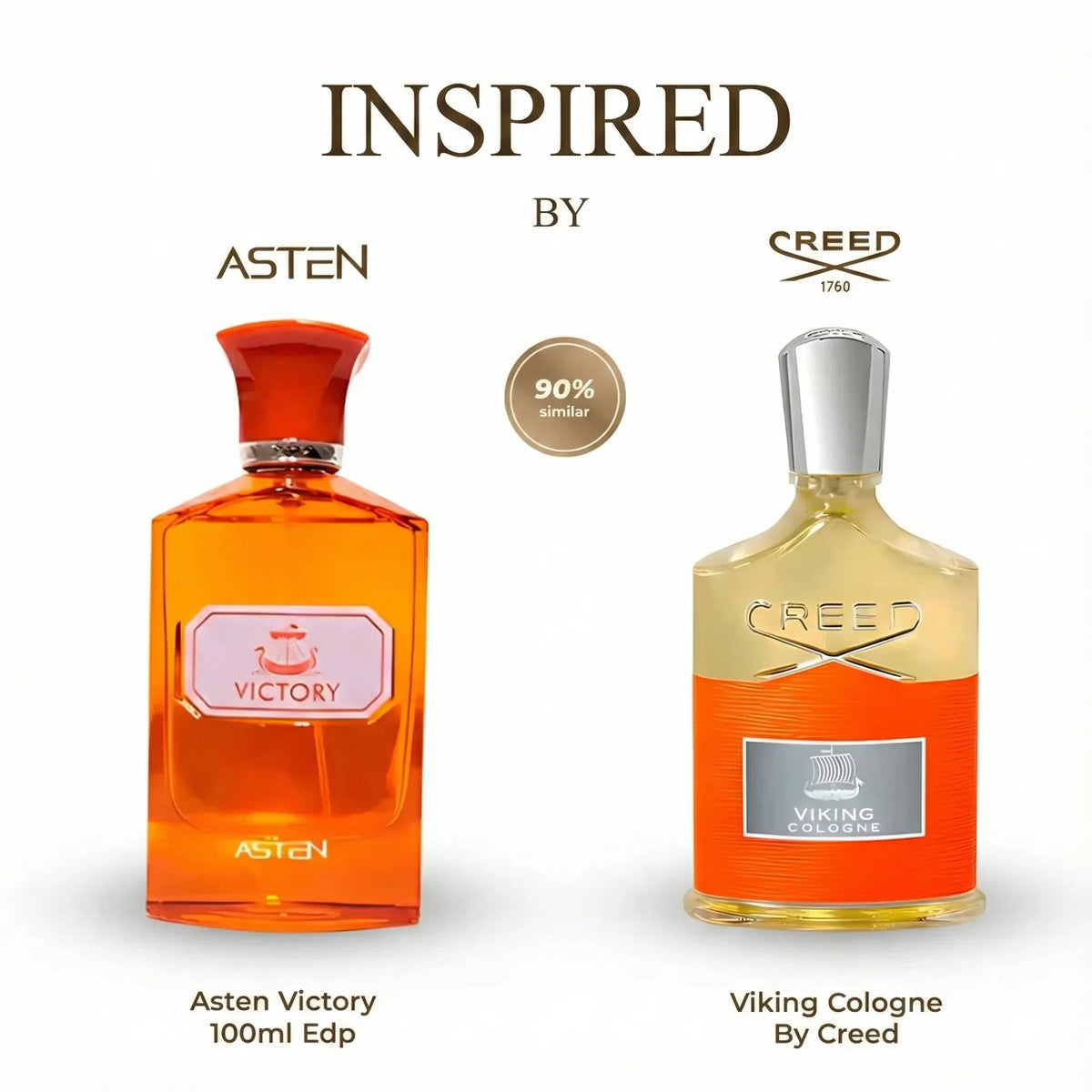 Victory by Asten. This commanding 100ml Eau de Parfum is a masterful designer inspired fragrance that mirrors the adventurous and fiery spirit of Viking Cologne by Creed, a top-tier perfume dupe.