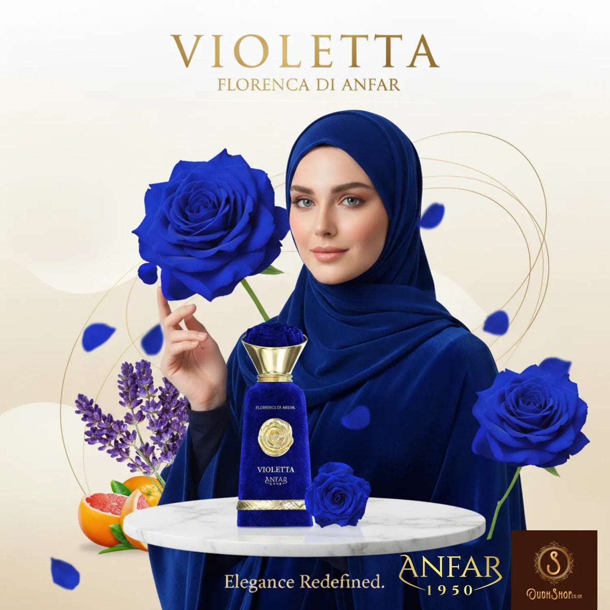 Violetta by Anfar 1950 – Florence de Anfar Series Floral Citrus Perfume Bottle