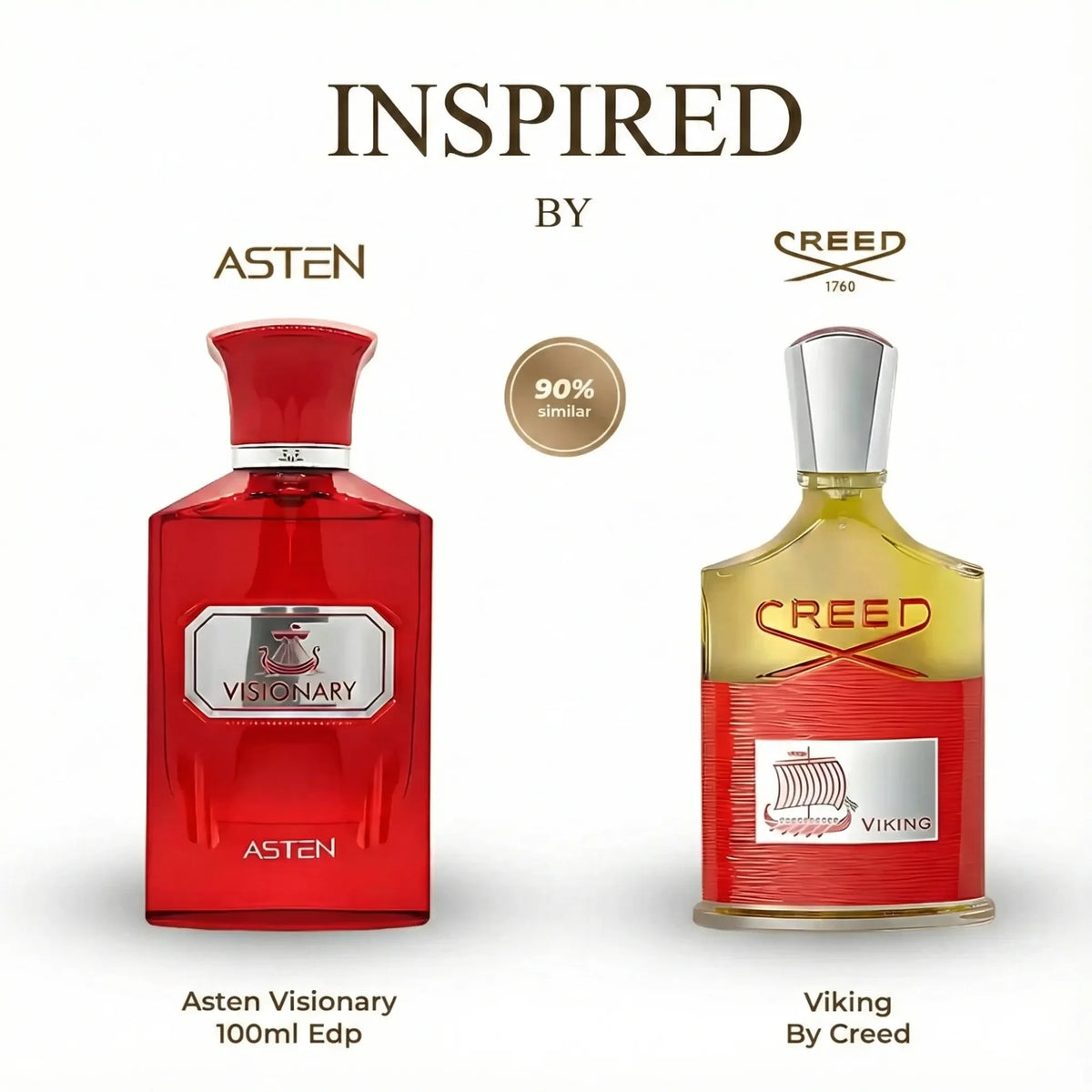 Visionary by Asten a daring 100ml Eau de Parfum is a top-tier designer inspired fragrance that captures the fiery, adventurous essence of Viking by Creed.